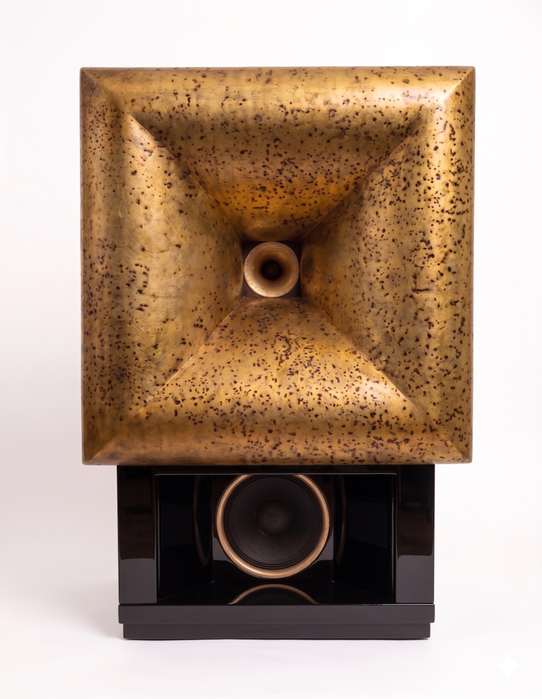 Eugene Printz-inspired bespoke Semrad commission, finished in patinated gold leaf over high-gloss black lacquer